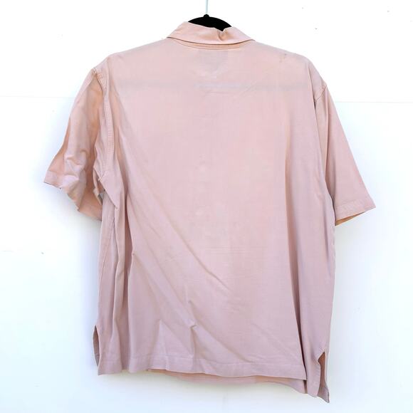 Vintage Ralph Lauren Country Popover Polo T-Shirt Rayon Pink Hong Kong Medium - Picture 6 of 7